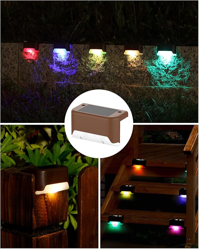 8 Pack Solar Deck Lights,Stair Waterproof Color Changing Solar Lights Pool Side Outdoor for | Lumora