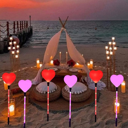6 Pack Solar Red Heart Stake Lights for Valentines Day Decor, Outdoor Waterproof Heart Shaped Solar Light for Garden Pathway Light Cemetery Grave Porch Walkway Valentine's Theme Decorations