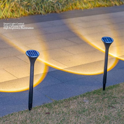Diydeg Solar Pathway Lights, 8 Pack Bright Solar Powered Outdoor Lights with Polycrystalline Silicon Panel and Auto On Off, IP65 Water Proof for Garden Yard Walkway Driveway Decor (Warm Light)