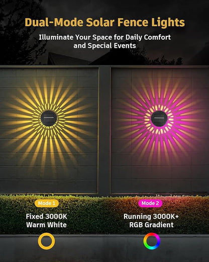 Vangue Solar Lights Outdoor Garden, 2025 New Dynamic Running Light, IP65 Waterproof Dual-Mode Solar Powered Outdoor Lights for Pathway Lawn Patio Yard Landscape Driveway (2)