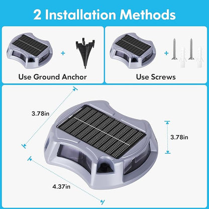 Bosceos Solar Driveway Lights Outdoor 20-Pack, Solar Deck Lights RGB Color Modes Dock Light Waterproof Driveway Markers Step Light for Sidewalk Stair Garden Pathway Walkway Yard
