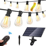 Stright Solar String Light for Outside 120FT with with USB Charging & Remote, Weatherproof Shatterproof LED S14 | Lumora