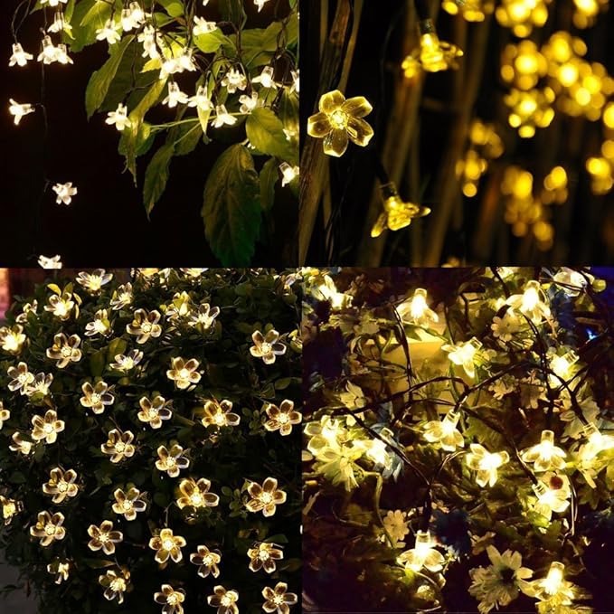 Fairy Lights Christmas Decorative Flower String Lights 33 Feet 100 LEDs, 8 Flash Modes with Tail Plug Connectable | Lumora