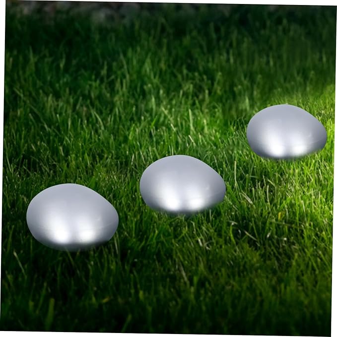 POPETPOP Pebble Shape Solar Light Outdoor Garden Decorative Lamp Led Solar Pathway Lights for Landscape Lighting