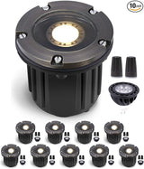 Gardenreet LED Well Lights Low Voltage - Brass In-Ground 12V Electric Lighting, Ip65 - Outdoor Path Light | Lumora