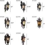 John Timberland Casa Marseille Vintage Outdoor Wall Light Fixture Veranda Bronze Scroll Frame 31" Champagne | Lumora