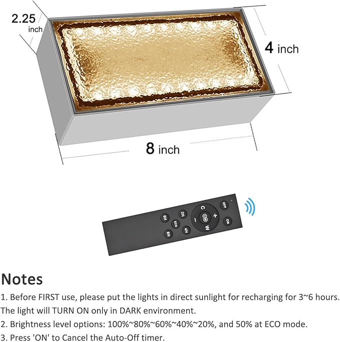 Drart Solar Paver Lights 4x8 Inch, IP67 Waterproof Recessed Brick Pathway Lighting Outdoor for Driveway, Walkways, Patio, Garden, Pavers, Yard (2700K/4500K/6000K, 2 Pack)