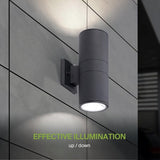 ASD 2 Light Dusk to Dawn LED Outdoor Wall Light Fixture | 18W 1900LM 3000K-5000K 120V Cylinder Up Down Lights | | Lumora
