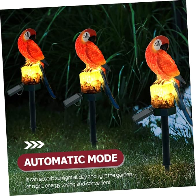 2Pcs Parrot Garden Solar Light Lawn Stake Lamp Led Outdoor Decorative Light for Garden and Landscape Solar Powered Parrot Stake Lamp for Outdoor Decor