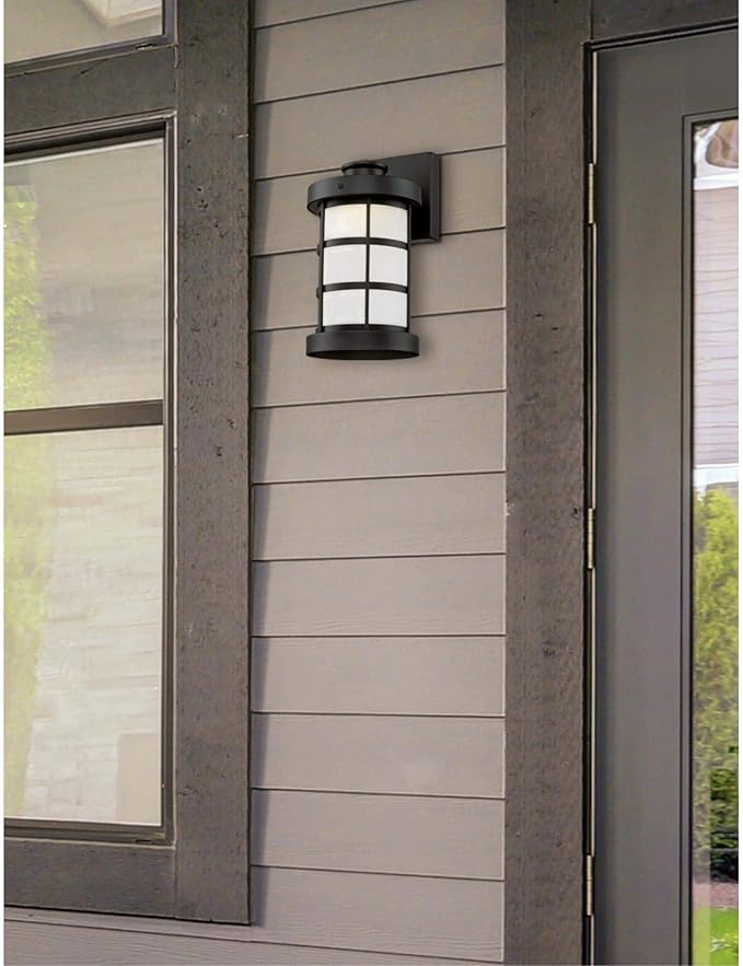 Westinghouse 6579100 Barkley Vintage One-Light Dimmable LED Outdoor Wall Light Sconce Matte Black Finish, Frosted | Lumora