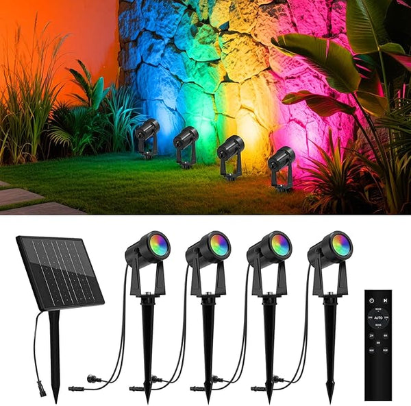 ZYAN Solar Landscape Spotlights Outdoor, Auto On/Off & IP65 Waterproof, LED Spot Lights for Garden, Pathway, Tree | Lumora