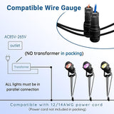 Christmas Landscape Lights 12W RGBW Outdoor Spot Lights for Yard, Low Voltage LED Landscape Spotlight with Remote | Lumora