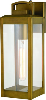 VAXCEL Kinzie Outdoor Porch Light, 5" W x 14.25" H Gold Brass Outdoor Lantern, Modern Dusk to Dawn Wall Light for | Lumora