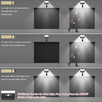 highydroLED Solar Lights Outdoor with Remote and Color Temperature Adjustment 2700K to 6000K, 48LED Solar Motion Sensor Light with 3 Modes,Waterproof IP65 Night Light for Garden Garage [Pack of 2]