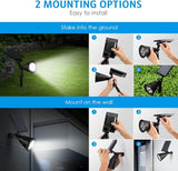 AMIR Solar Spotlights Outdoor Upgraded, Waterproof 1 Pack Security Landscape Lights 4 LED, Adjustable Solar Garden | Lumora