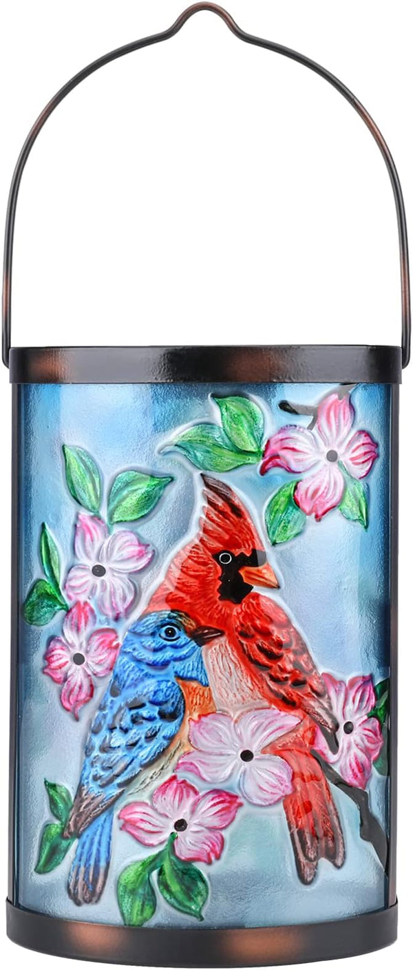 Hanging Solar Lantern Outdoor Bluebird Waterproof LED Cardinal Light Decorative Tabletop Lamp for Patio Garden Yard | Lumora