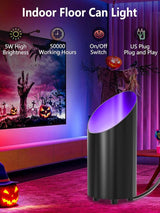 ZUCKEO Indoor Uplighting RGB Floor Can Light LED Spotlight Uplights, 5W Indoor Color - Outdoor Security Flood Light | Lumora
