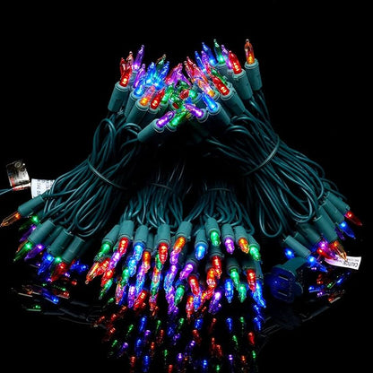 YULETIME 200 Count Multicolor LED Christmas Lights, 66 Feet Green Wire UL Certified Commercial Grade Holiday String Light Set (Multicolor)