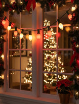 C7 Red/White Incandescent Christmas Lights, 25Ft Valentine's Day Lights with 27 Red/White C7 Ceramic Bulbs,for | Lumora