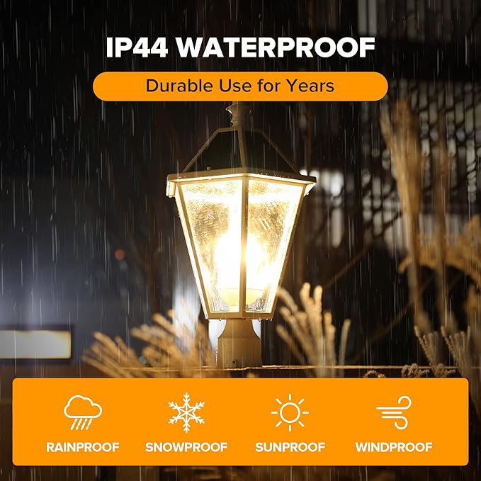 LUTEC LED Post Solar Light Outdoor,Dusk to Dawn Vintage Street Lights, 300LM, 2700K,Cast Aluminum Solar Pole Lights | Lumora