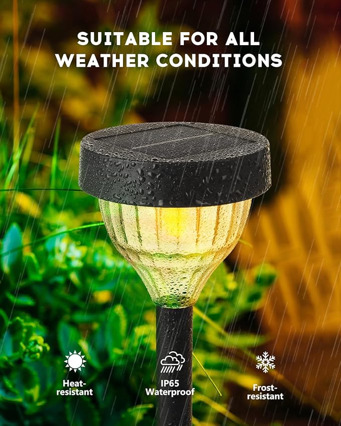 Vangue Solar Lights Outdoor Garden, 2025 New Dynamic Running Light, IP65 Waterproof Dual-Mode Solar Powered Outdoor Lights for Pathway Lawn Patio Yard Landscape Driveway (6)