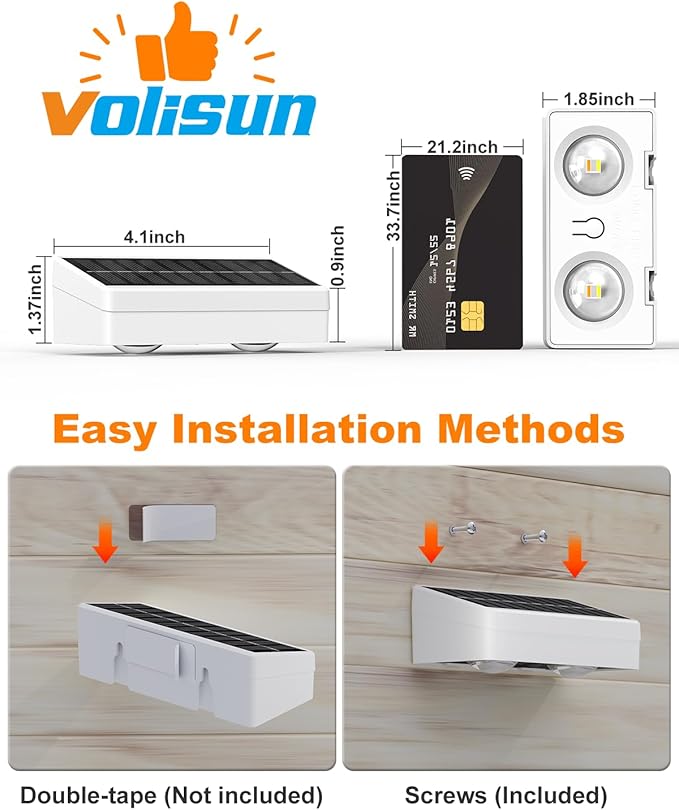 VOLISUN Solar Fence Lights with Remote Control, 50 Lumen LED Fence Lights Solar Powered, IP65 - Outdoor Path Light | Lumora