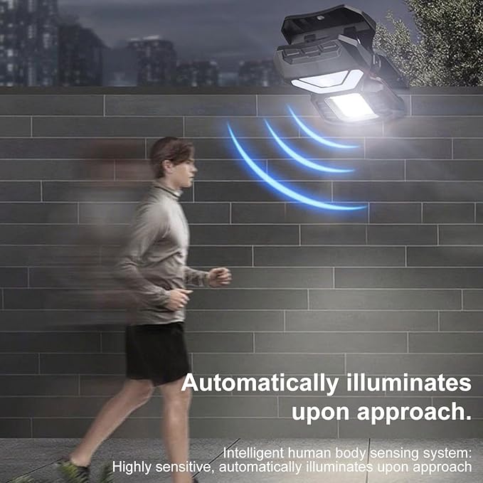 Clip on Solar Lights Outdoor - Waterproof Motion Sensor Outdoor Lights - Lamp with 3 Modes for Farm Gutter Deck Pathway Stairs Backyard Walkway Flower Bed Step Driveway Garage Camping