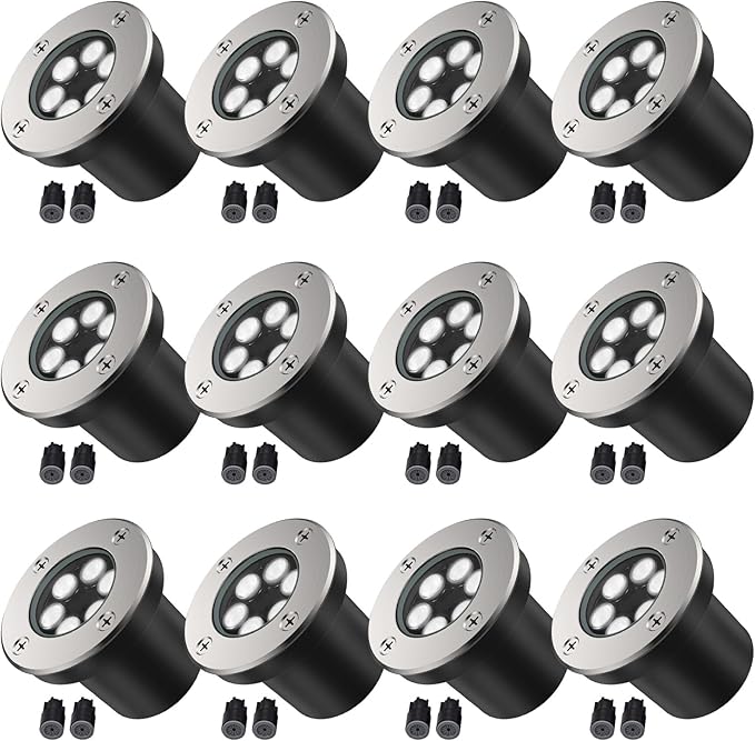 JESLED Low Voltage Landscape Lights, 6W LED Well Lights IP67 Waterproof, 6000K Bright - Outdoor Lighting Accessory | Lumora