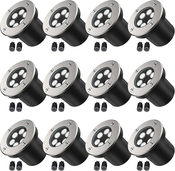 JESLED Low Voltage Landscape Lights, 6W LED Well Lights IP67 Waterproof, 6000K Bright - Outdoor Lighting Accessory | Lumora