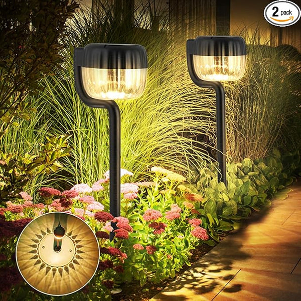 Outdoor Solar Pathway Lights, IP64 Waterproof Solar Powered Landscape Spot Light, 2 Pack Solar Decoration Garden | Lumora