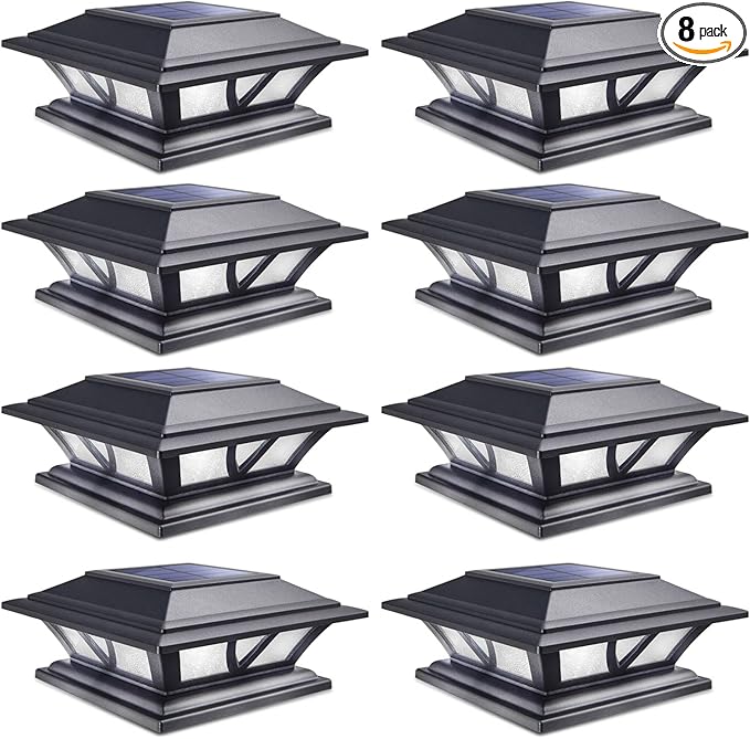 SIEDiNLAR Solar Post Lights Outdoor 2 Modes LED Deck Fence Cap Light for 4x4 5x5 6x6 Posts Patio Garden Decoration | Lumora