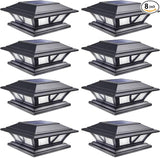 SIEDiNLAR Solar Post Lights Outdoor 2 Modes LED Deck Fence Cap Light for 4x4 5x5 6x6 Posts Patio Garden Decoration | Lumora