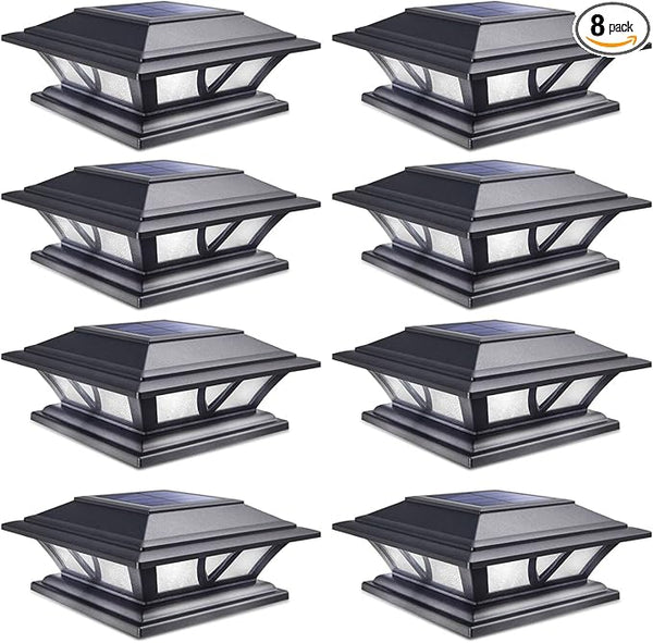 SIEDiNLAR Solar Post Lights Outdoor 2 Modes LED Deck Fence Cap Light for 4x4 5x5 6x6 Posts Patio Garden Decoration | Lumora