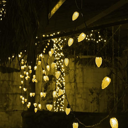 Dazzle Bright C9 Christmas String Lights, 100 LED 66 FT Waterproof Connectable Green Wire Fairy Lights, Christmas Lights for Indoor Outdoor Home Yard Xmas Tree House Decorations (Warm White)