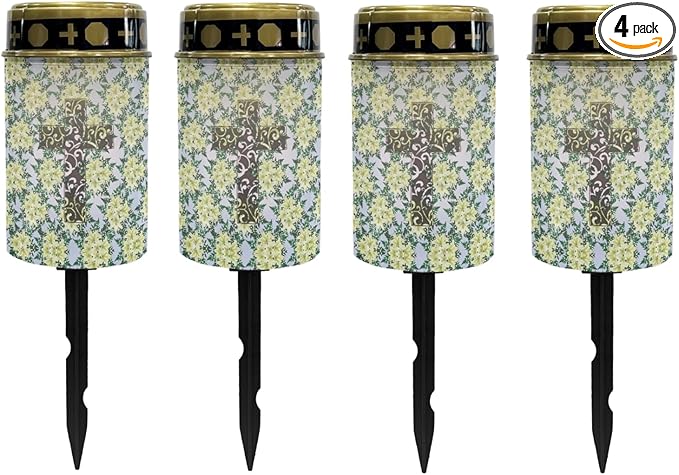 Cross Floral Solar Lights Outdoor,Solar Stake Lights Garden Lights,Waterproof Solar Lights for Outside Yard Patio Walkway Decoration Landscape Lighting Spotlight