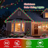 QITONG 2 Pack Red and Green Solar Christmas Lights, Each 66ft 200 LED Solar String Lights Outdoor Waterproof, 8 | Lumora