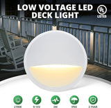 GKOLED Low Voltage LED Deck Light, Landscape Step Stair Railing Lights with 2W Integrated LED Chips, Die-cast | Lumora