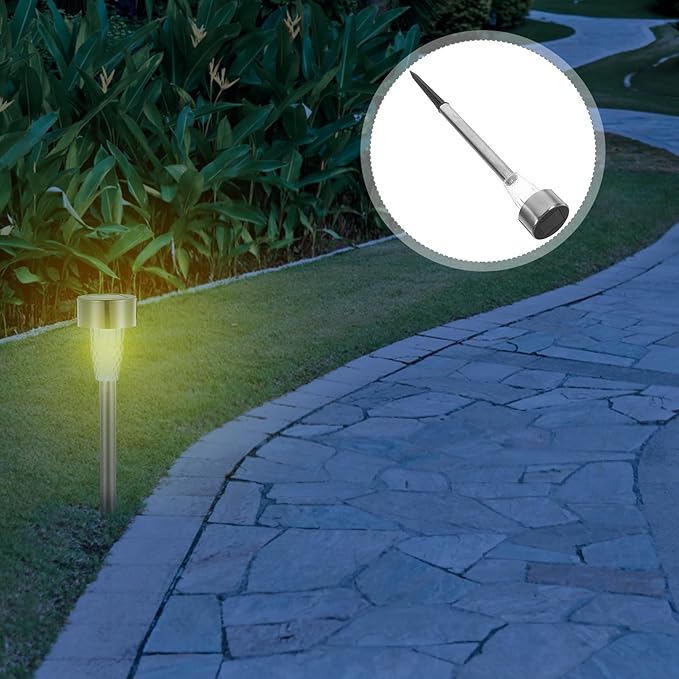 Solar Stake Light Outdoor Garden Path Light Warm White 937 Lumens Solar Courtyard Lamp Lawn Landscape Lighting for Yard Patio