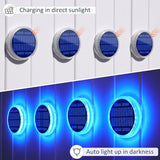 Blue Solar Deck Dock Lights Solar Powered, Step Warning Lights for Outside Driveway Sidewalk Garden Pathway Yard (4 | Lumora