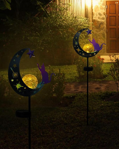 Putuo Decor Solar Garden Lights for Outside - Solar Cat Garden Decor with Waterproof, Decorative Cat Lights Outdoor for Yard