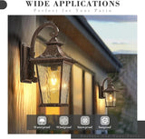Emliviar 18.1" Outdoor Wall Light in Oil Rubbed Bronze Finish, Outside Wall Mount Light for Front Door, Water | Lumora