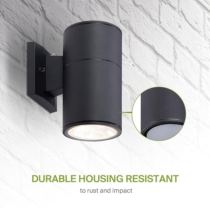 ASD 1 Light Dusk to Dawn LED Outdoor Wall Light Fixture | 9W 1000LM 3000K-5000K 120V Cylinder Up Down Lights | | Lumora