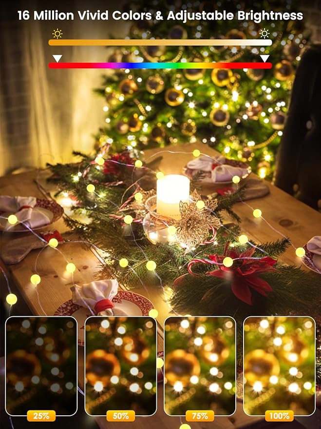 Smart Color Changing Easter Lights Outdoor Indoor, 33FT 66LED App Control RGB Globe Pastel String Light with Remote & Timer, Music Sync Twinkle Fairy Light for Girl's Bedroom Easter Decorations