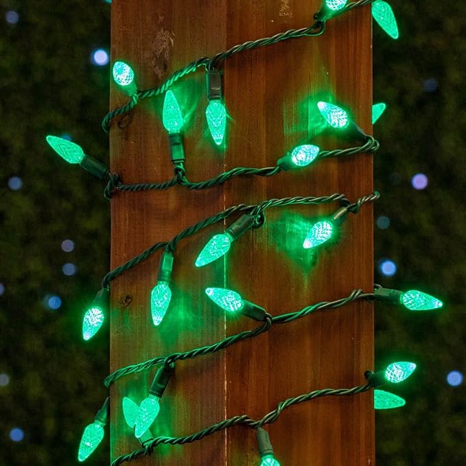 Novelty Lights 24FT 70 LED C6 Christmas String Lights, Outdoor Commercial Grade Tree Decorations, Permanent LED | Lumora