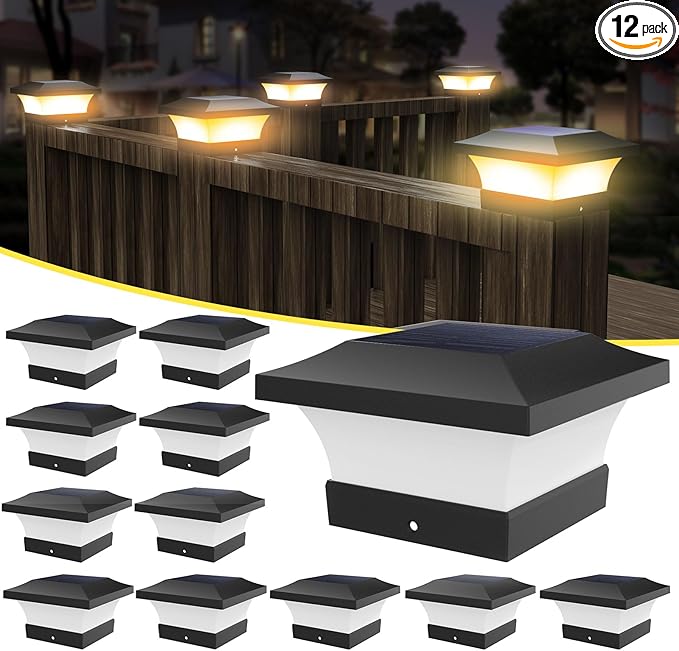 T-SUN Solar Post Cap Lights, Outdoor Waterproof LED Lights for 4x4 Wooden Posts, Deck, Fence, Garden, Mailbox – | Lumora