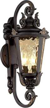 John Timberland Marseille Rustic Industrial Outdoor Wall Light Fixture Veranda Bronze Scroll 21 1/2" Champagne | Lumora
