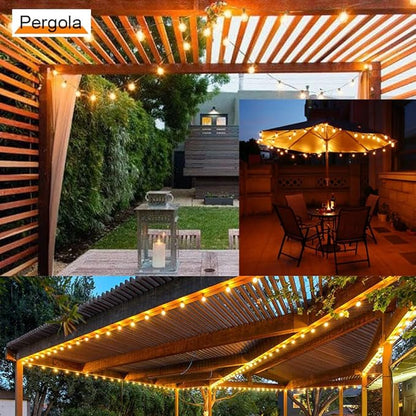 SUFEIMAS 200FT 95 Sockets G40 Globe String Lights and 100FT 30 Sockets S14 Outdoor String Lights