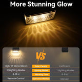 LumiZen Solar Fence Lights 12 Pack, 12 Modes RGB Color Glow LED Solar Lights with Remote Dimmable Outdoor | Lumora