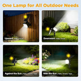 23 LED Solar Spot Lights Outdoor Waterproof, 2 Pack Solar Lights UP to 20Hrs, 3 Brightness Levels Spotlight | Lumora