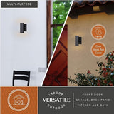 VAXCEL Chiasso Modern Outdoor Porch Light,4.5" W x 8" H 2-Light Black Cylinder Wall Sconce, Waterproof LED Up and | Lumora